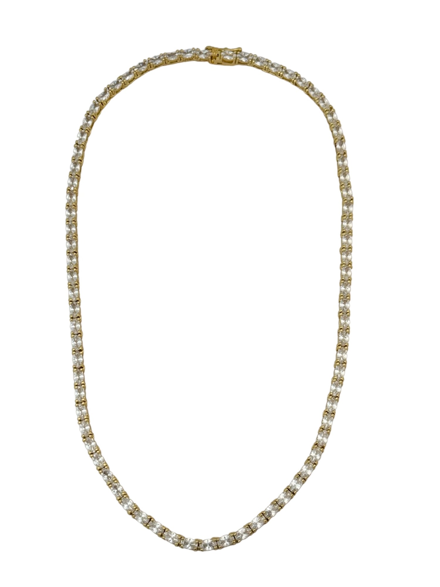 Oval CZ Tennis Necklace