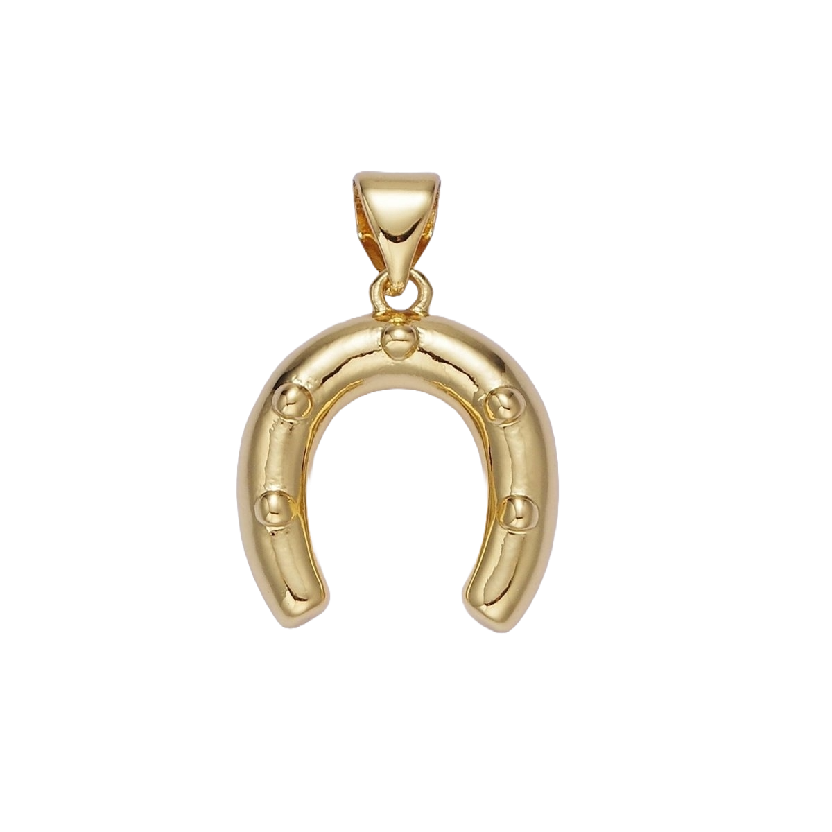 Gold Filled Horseshoe Dotted Charm | Medium