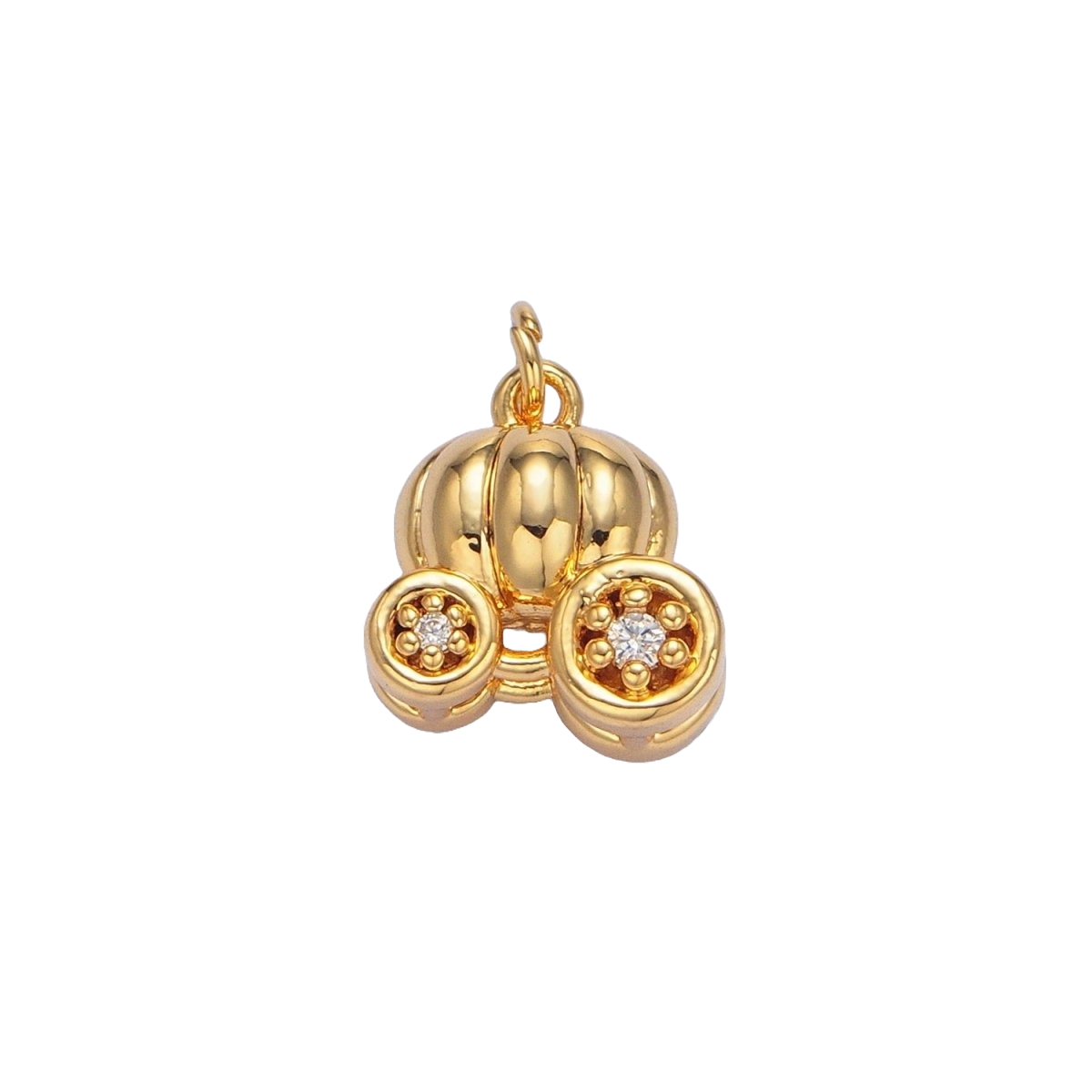 Gold Filled Pumpkin Carriage Charm | Medium