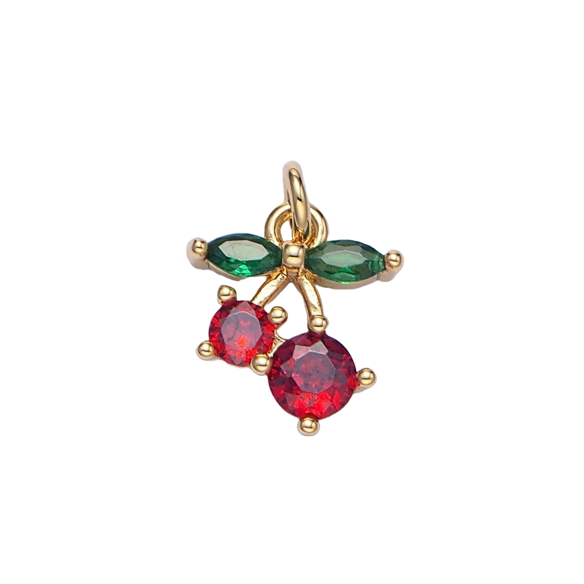 Gold Filled CZ Cherry Fruit Charm | Small