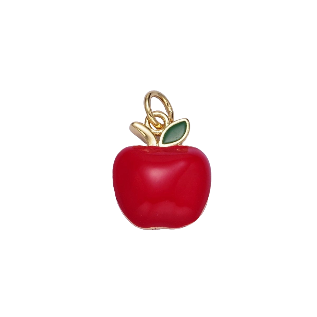 Gold Filled Enamel Apple Charm | Medium