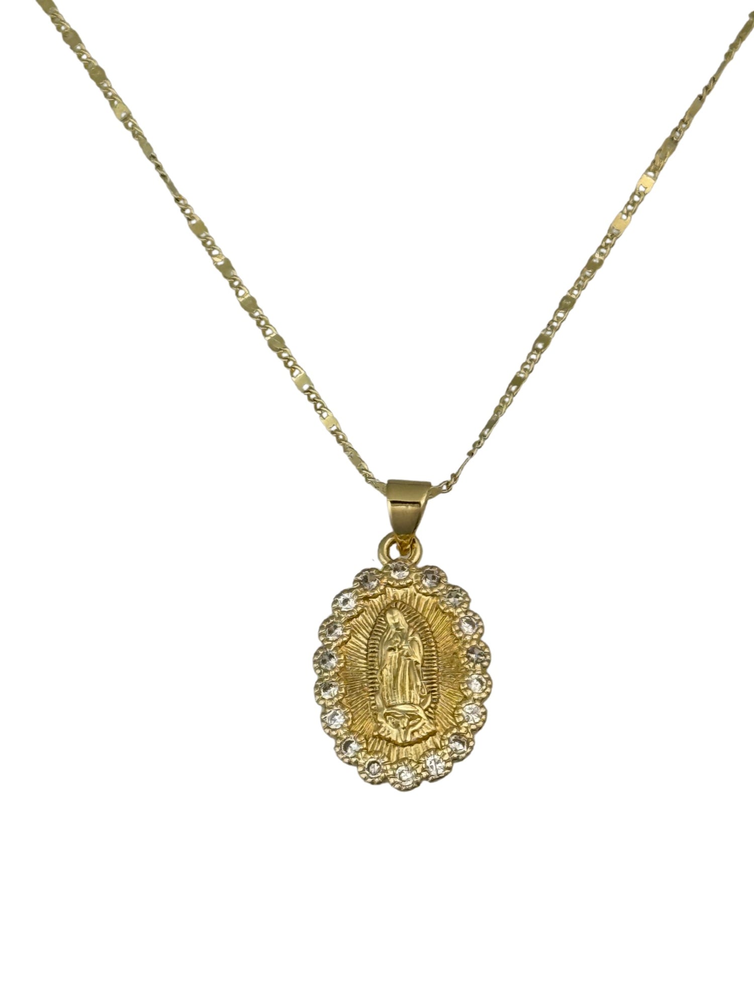 Oval Virgen CZ Necklace