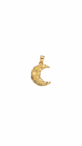 Crescent Texture Moon Pendant