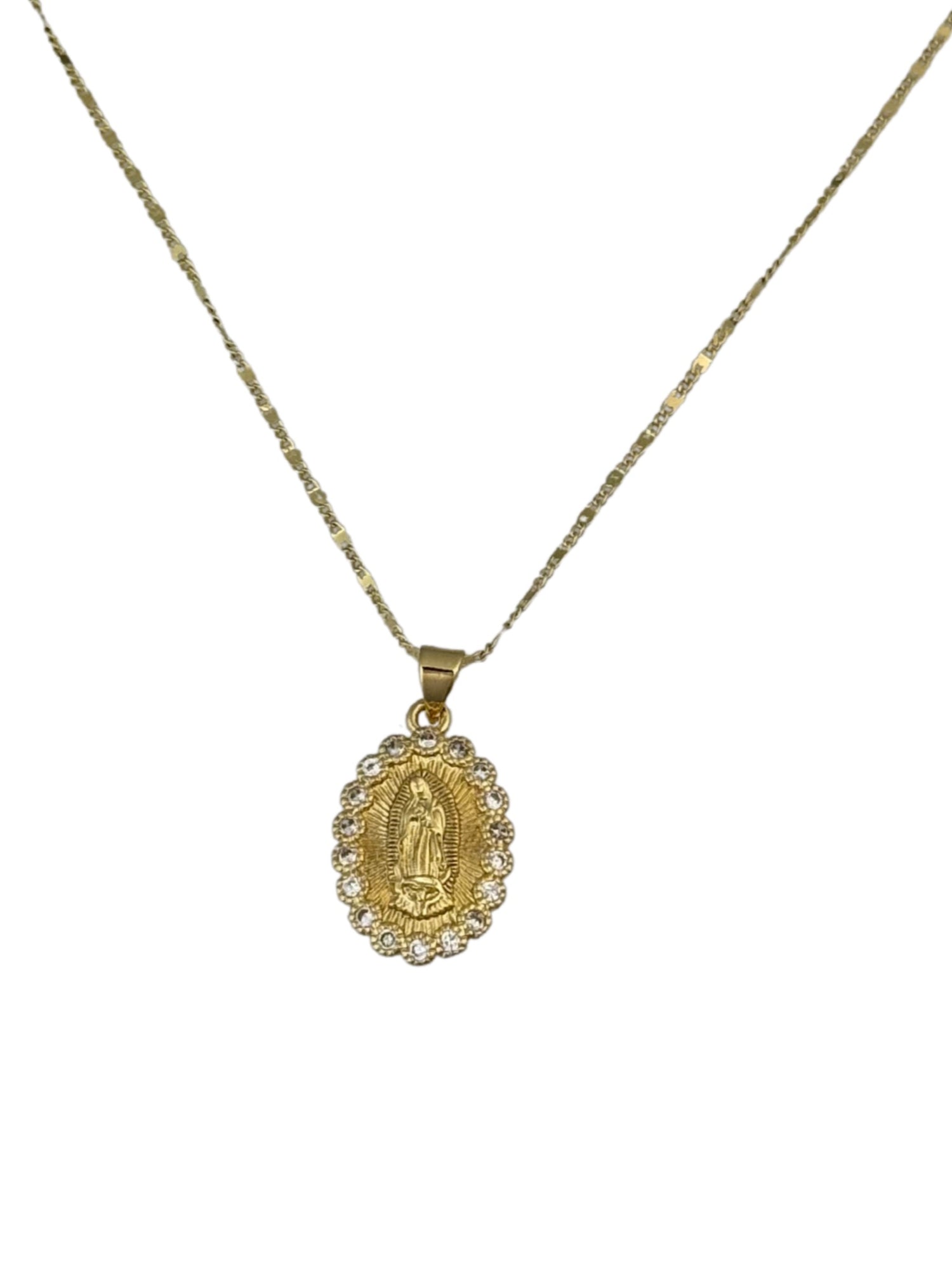 Oval Virgen CZ Necklace