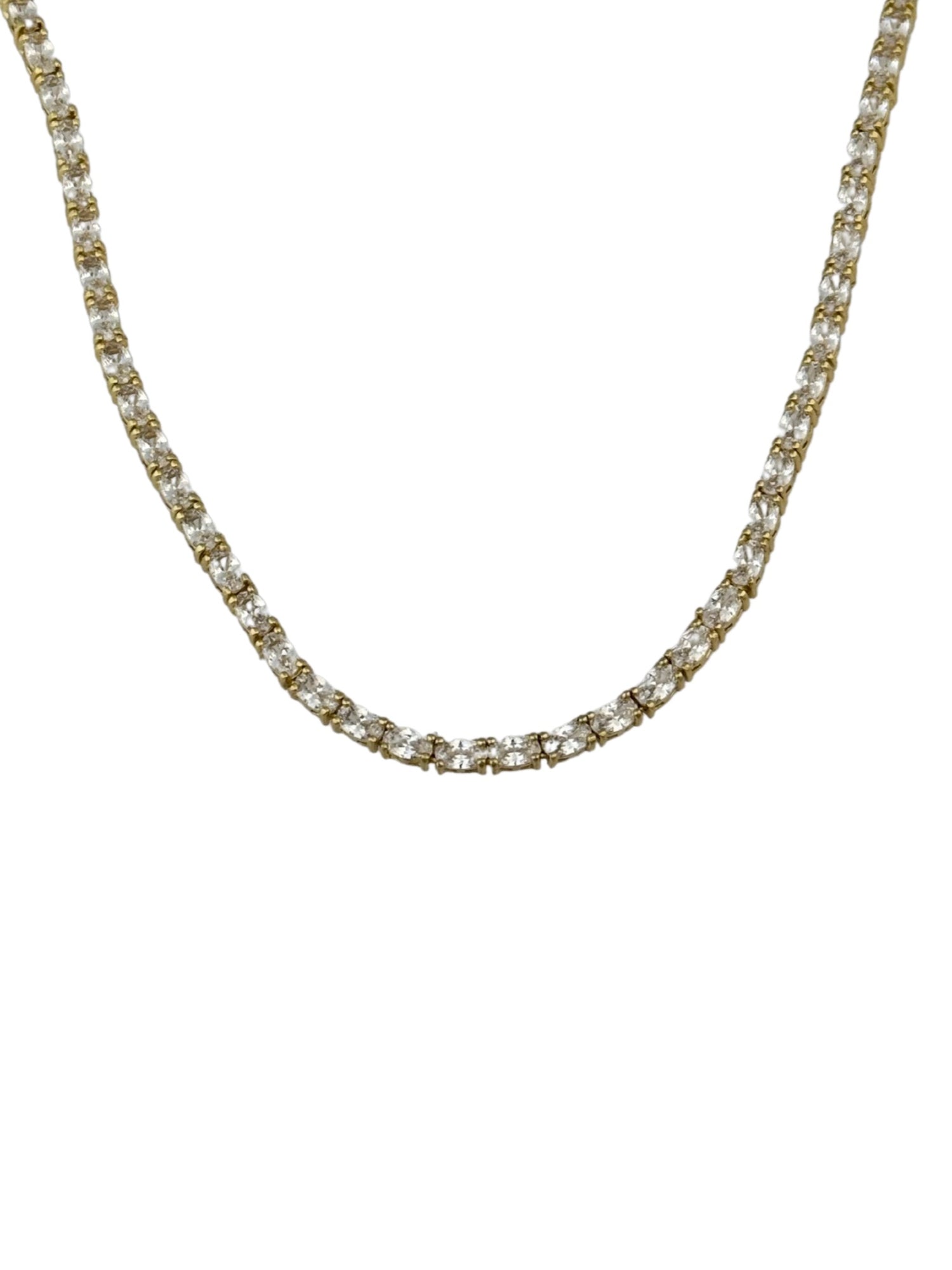 Oval CZ Tennis Necklace