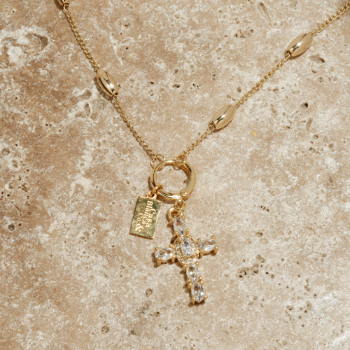 Nicki Beaded Cross Necklace