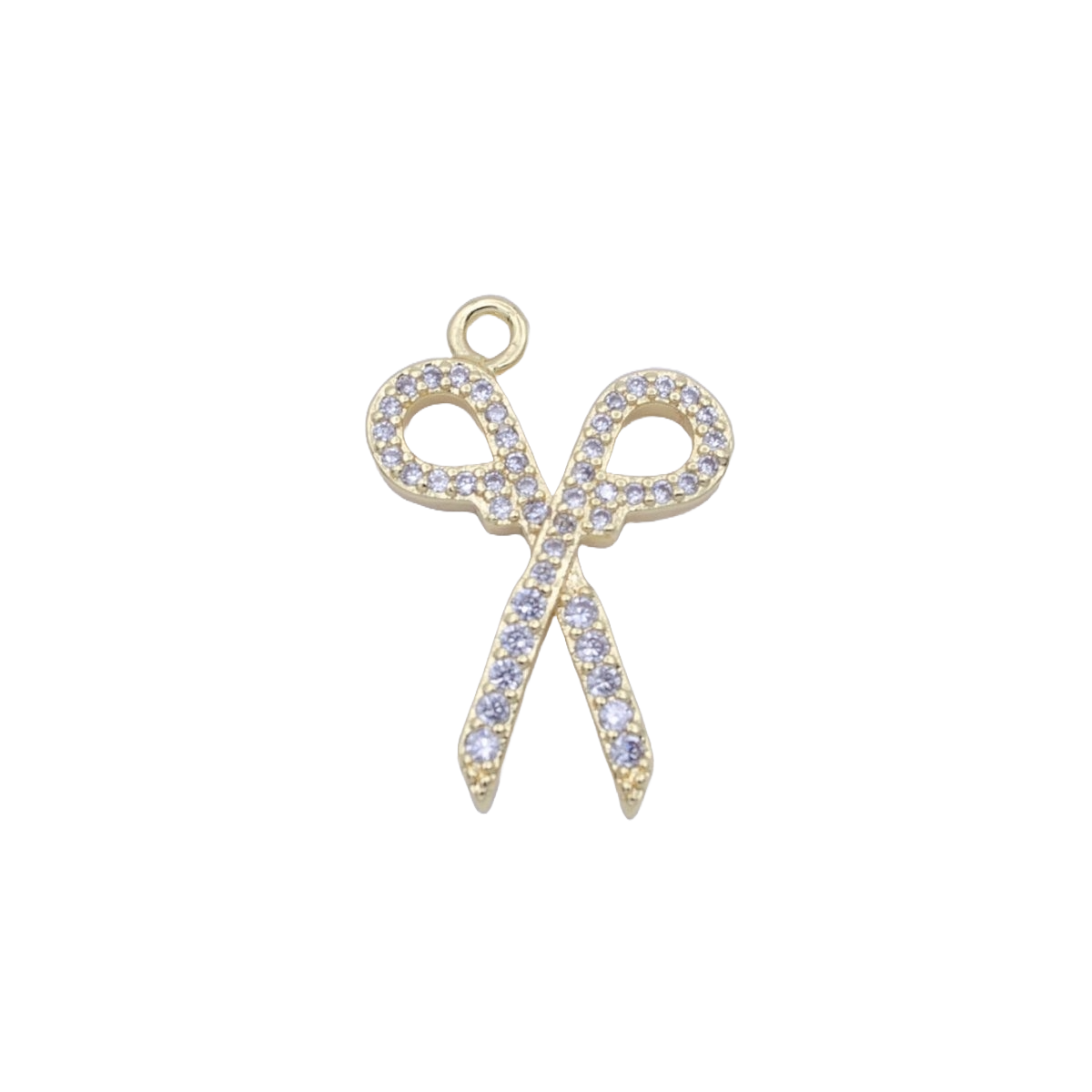 Clear Micro Paved CZ Scissors Charm | Medium