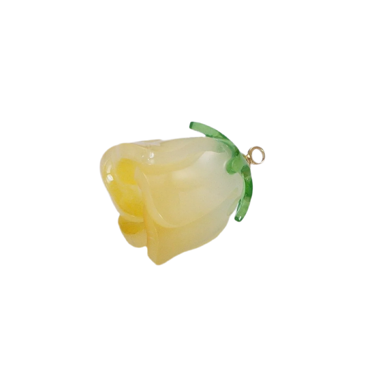 Yellow Rose Bud Charm