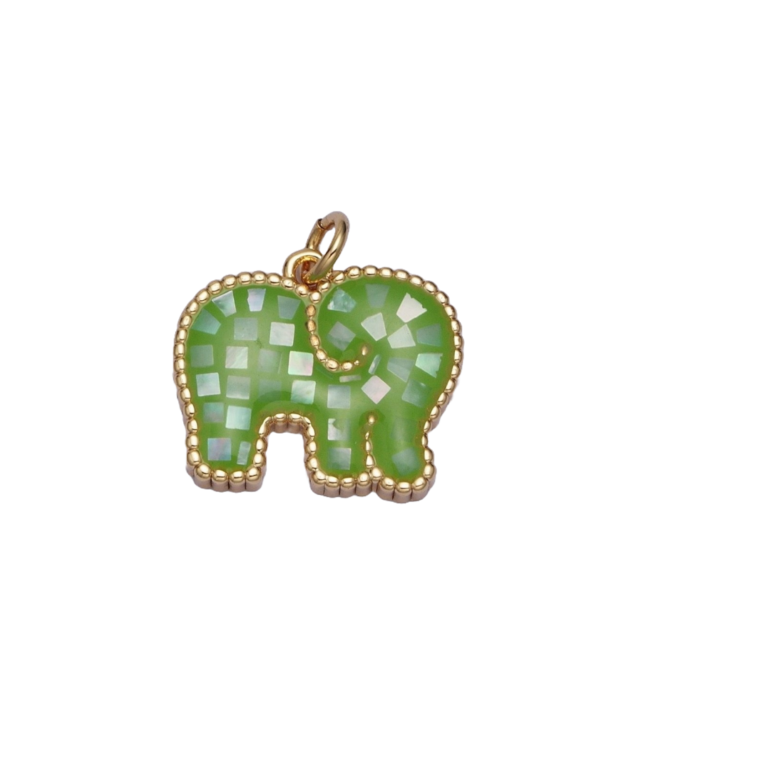 Green Elephant Charm | Large