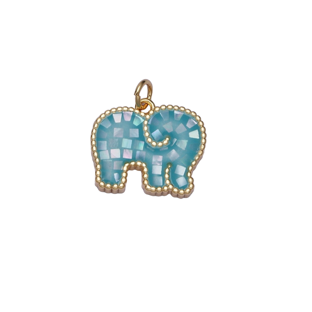 Light Blue Elephant Charm | Large