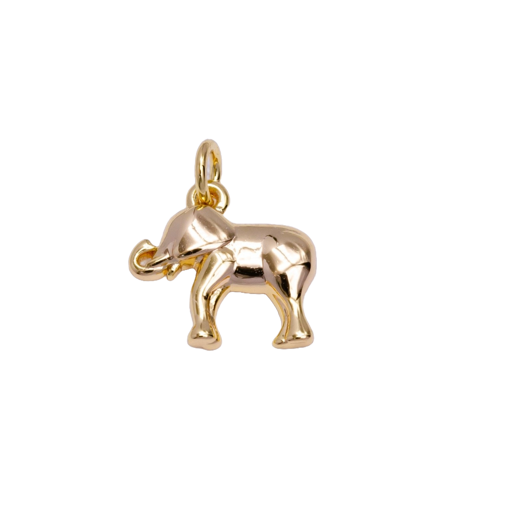 Gold Mini Elephant Charm | Small
