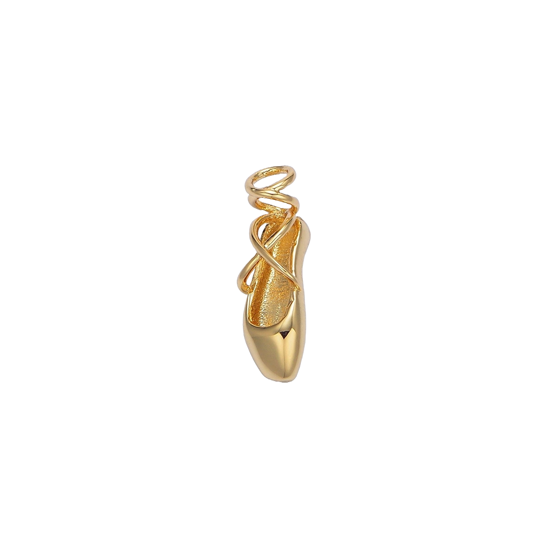 Gold Filled Ballet Shoes Charm | Medium