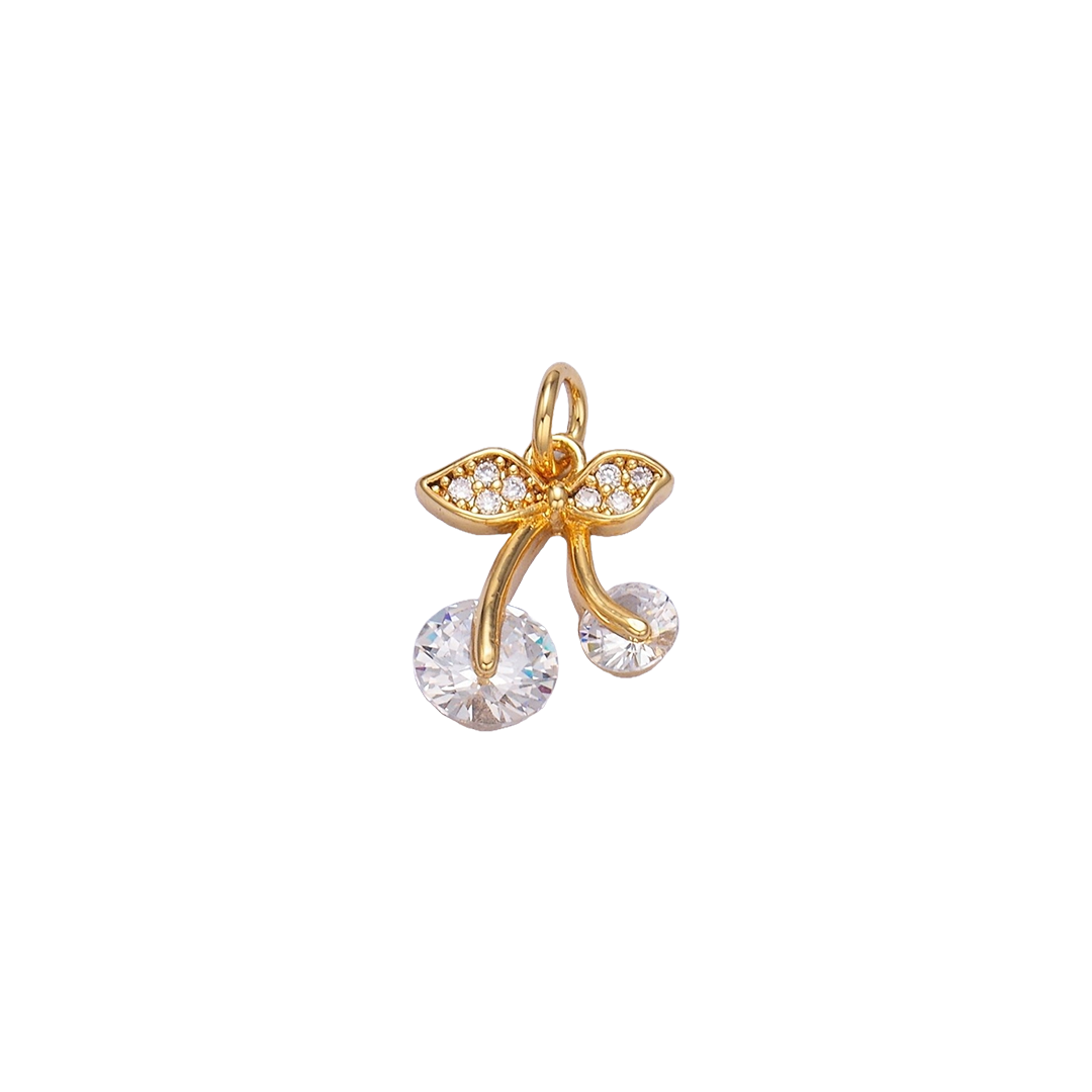 Gold Filled Clear Cherry Fruit Charm | Small