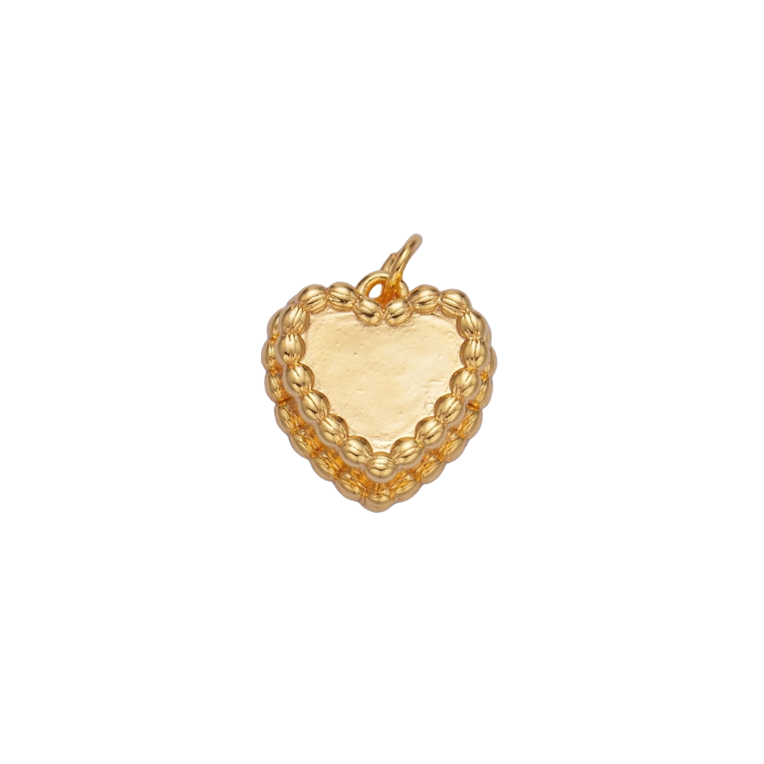 Gold Heart Cake Pastry Charm | Large