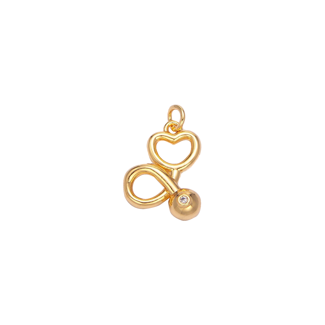 Gold Medical Doctor Stethoscope Heart | Small