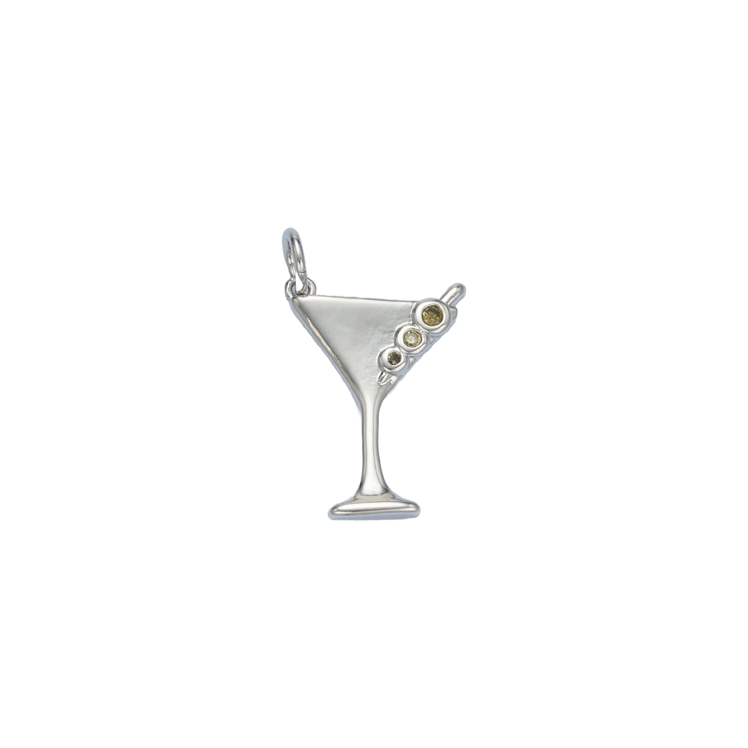 Silver Filled Martini Charm | Medium