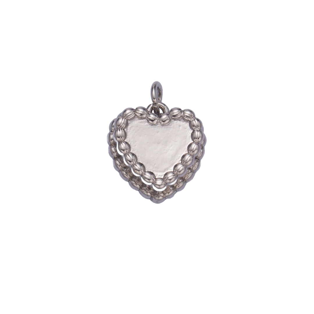 Silver Heart Cake Pastry Charm | Large