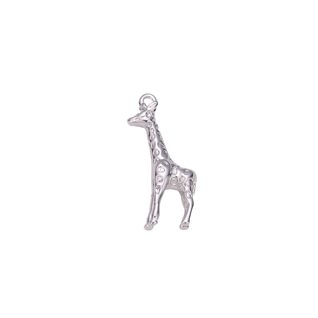 Silver Filled Giraffe Charm | Medium