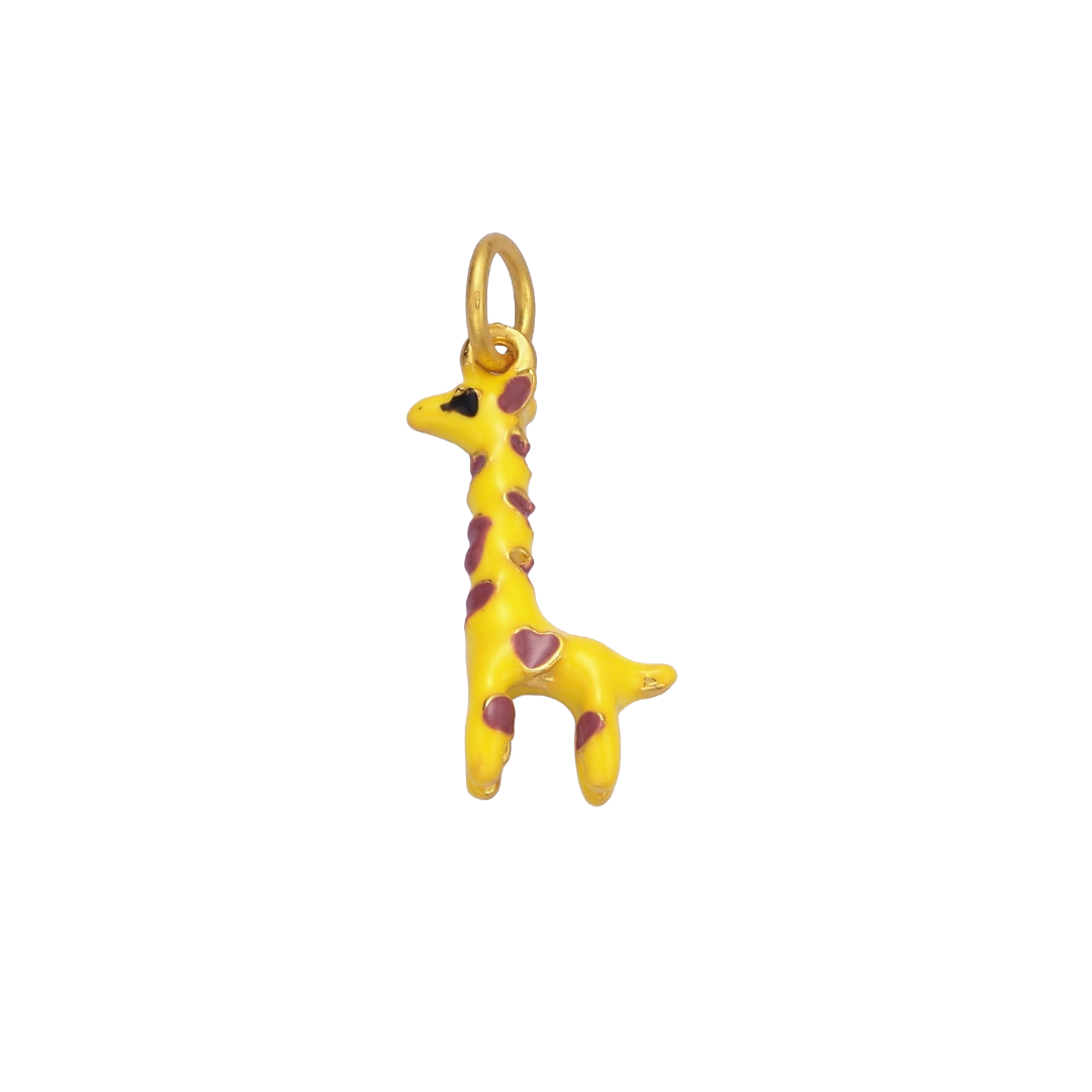 Gold Mini Giraffe Enamel Charm | Small