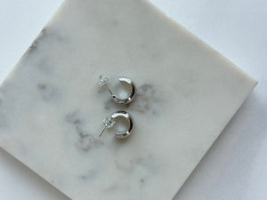 Silver Huggies earrings