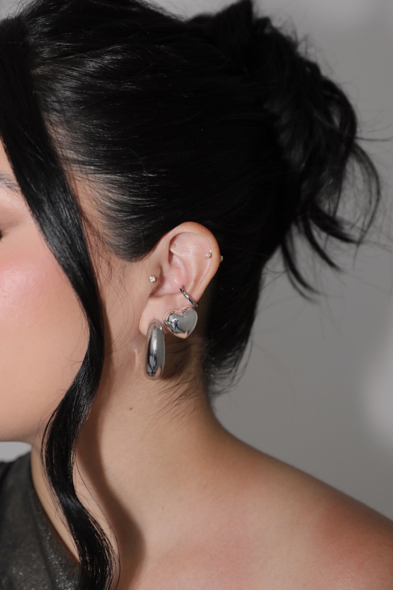 Sagittarius Silver Heart Earrings